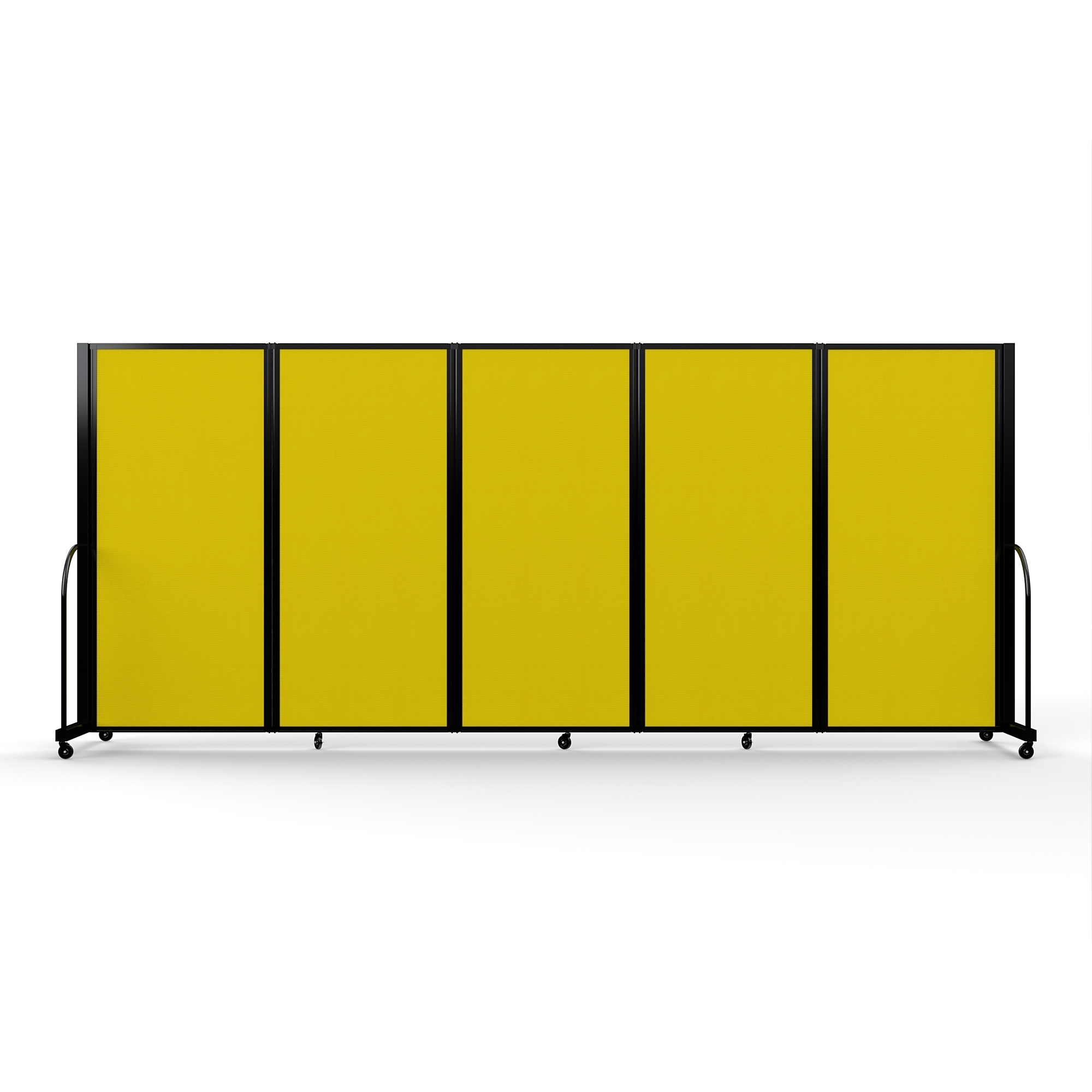 Screenflex Full Motion Divider, 6' x 19'7", Black Frame, Primary Yellow